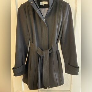 Calvin Klein Charcoal Belted Trench Coat